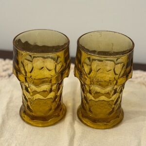 Anchor Hocking Georgian Amber Glass Tumblers set of 2